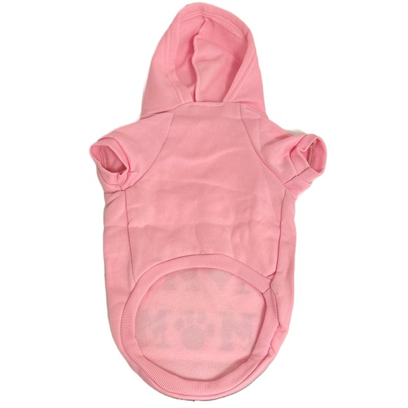 Pink Dog Hoodie I Love My Mom Graphic Small 12–16 lbs Pullover New - Picture 5 of 6
